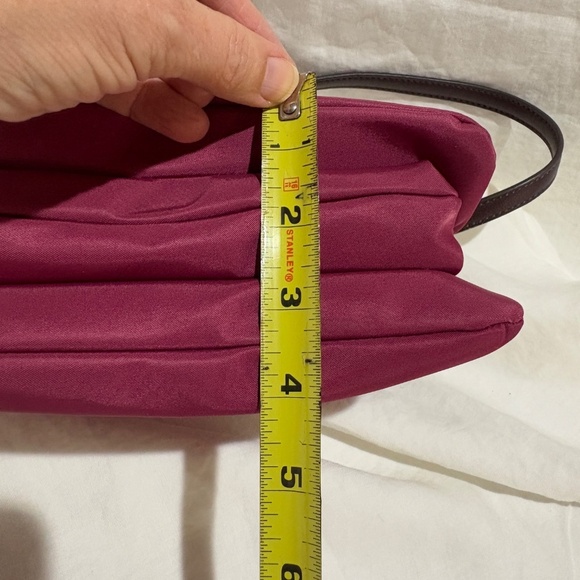 Kate Spade NY Pink Triple Gusset Nylon/Leather Crossbody bag 9.5 X 4 X 7 NWOT - Picture 15 of 16